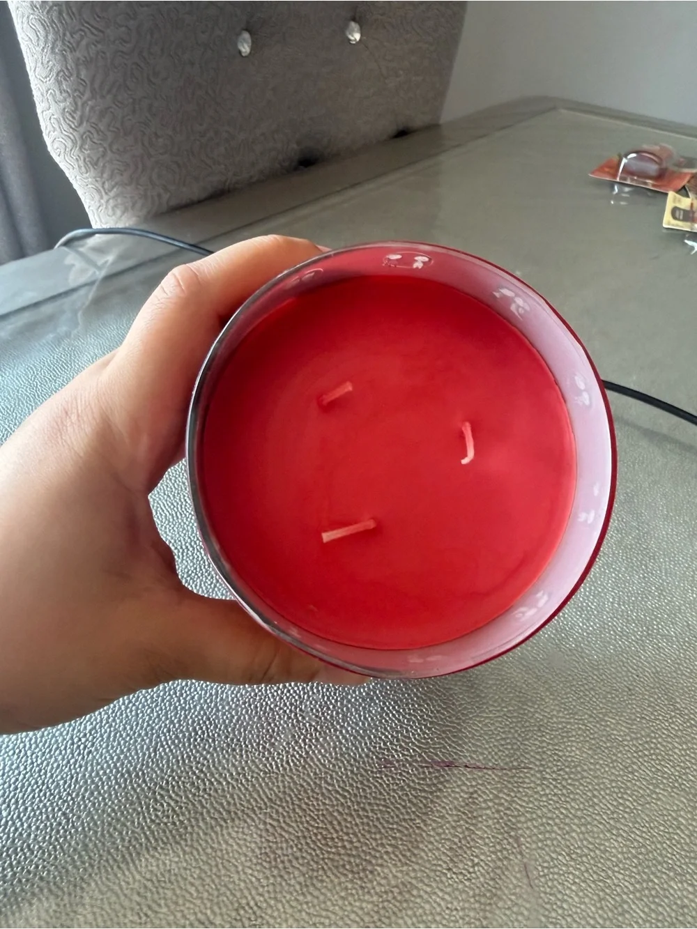 Huntington Home Red 'Kiss Me' Decorative Tin lid Candle